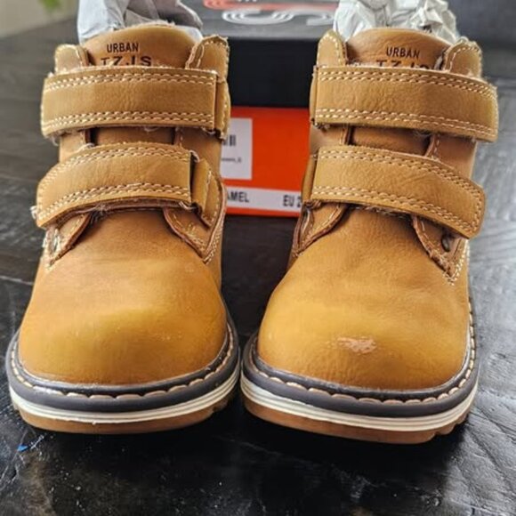 TZJS, Waterproof Outdoor Ankle Hiking Work Boots, Camel, Toddler - Picture 5 of 8